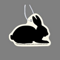 Paper Air Freshener - Sitting Rabbit Silhouette Tag W/ Tab (Right Side View)